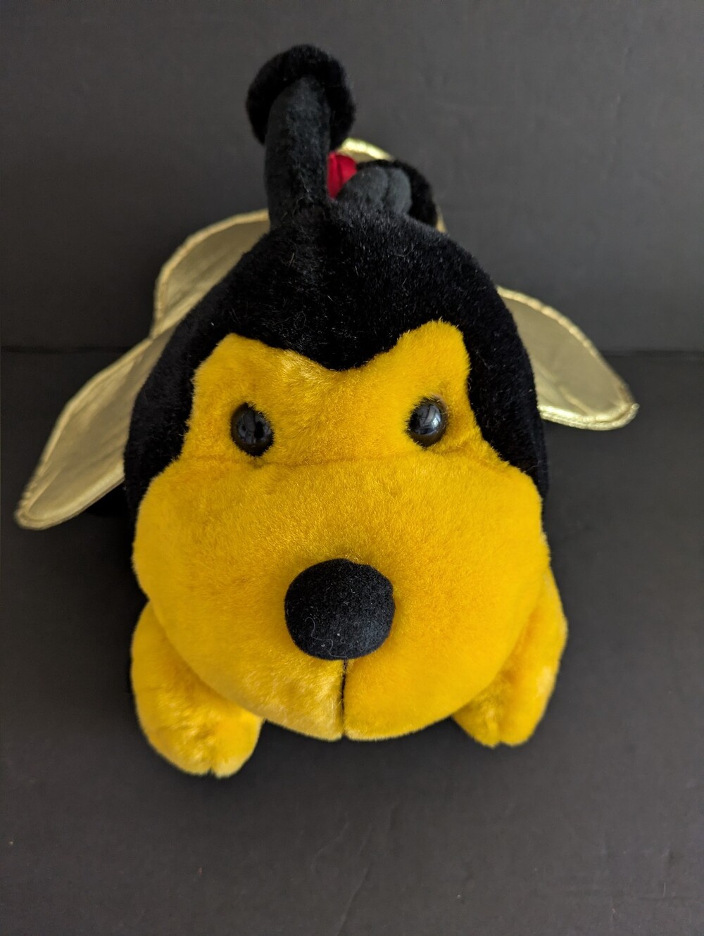 Plush Bumble Bee Toy Red Heart Bee Mine Yellow and Black Bee Design